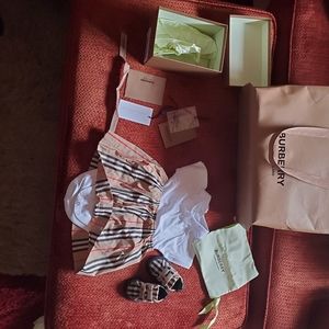 Toddler girl 9 month Burberry onesie dress with ma